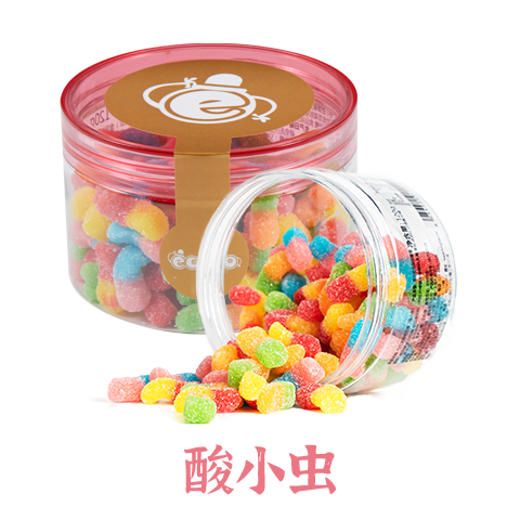 ecoro/怡可诺酸小虫彩色罐装橡皮糖